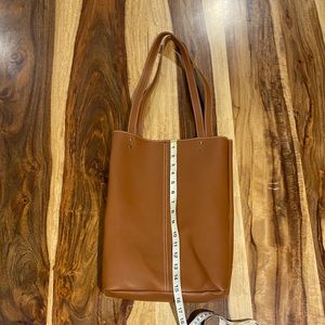 Faux leather shoulder bag with inner pocket